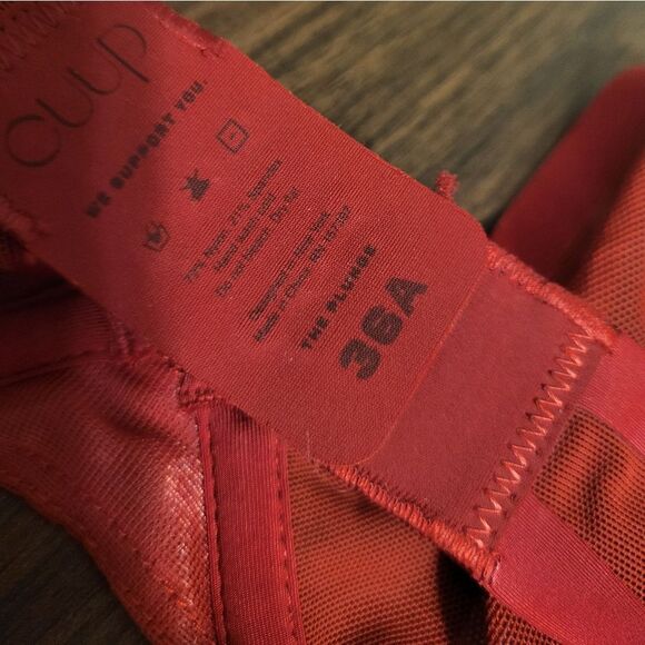 CUUP Plunge Mesh Bra in Scarlett Red, Size 36A NEW w/TAG - Picture 5 of 6